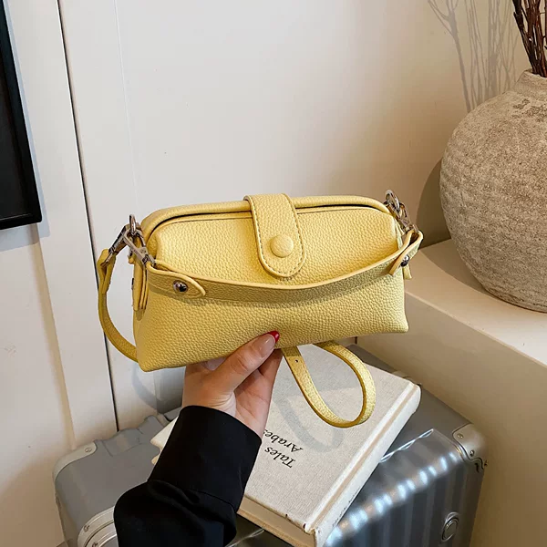 Niche Design Casual Versatile Handbag, Simple Commuter Shoulder Crossbody Bag, Stylish Lychee Pattern Fashion Pillow Bag