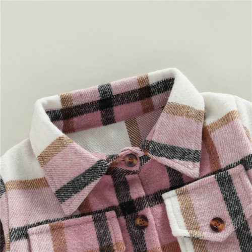 Cotton Plaid Shirt Jacket for Infant and Toddler: Kid's Baby Boy and Girl
