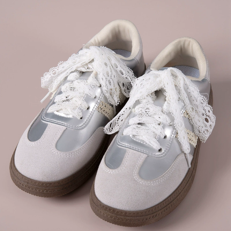 Шелковый ремень подходит для T-головки обуви diy балетный ветер sambaT головки обувь немецко-тренировочная обувь белые кружевные шнурки ins
