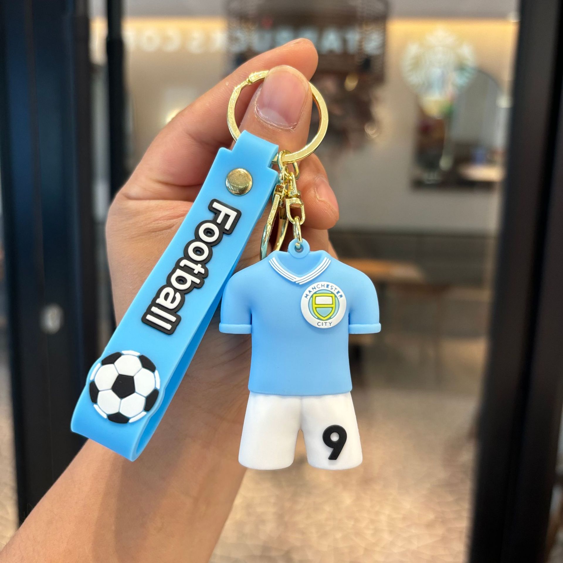 Llavero de la Copa del Mundo de dibujos animados Messi jersey llavero Messi c Luo colgante de fútbol muñeca grande regalo pequeño