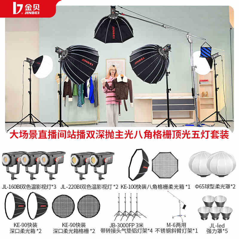 E1 세트 JL160BI+220W 대형 장면 생방송실 방송 5등 세트