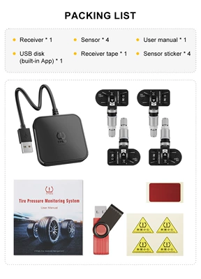 Tire pressure monitoring system External Car Navigation Tire Pressure - built-in-regular