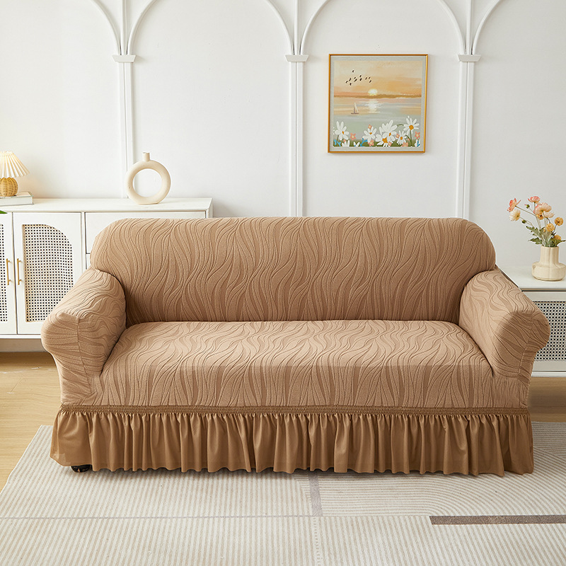 Juego de combinación de funda de sofá de falda universal Four Seasons Cubierta de sofá elástica con todo incluido Toalla de sofá antideslizante engrosada