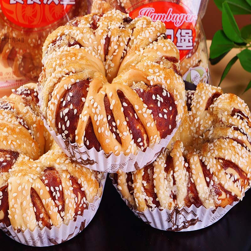 Bread cake sandwich bean paste breakfast bread hamburger western lazy snack food postage home fermented wholesale