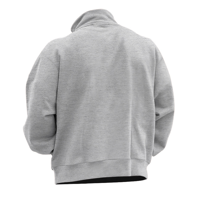 Men's Sweatshirt With Stand Collar And Half Zipper For Winter_voghion.com