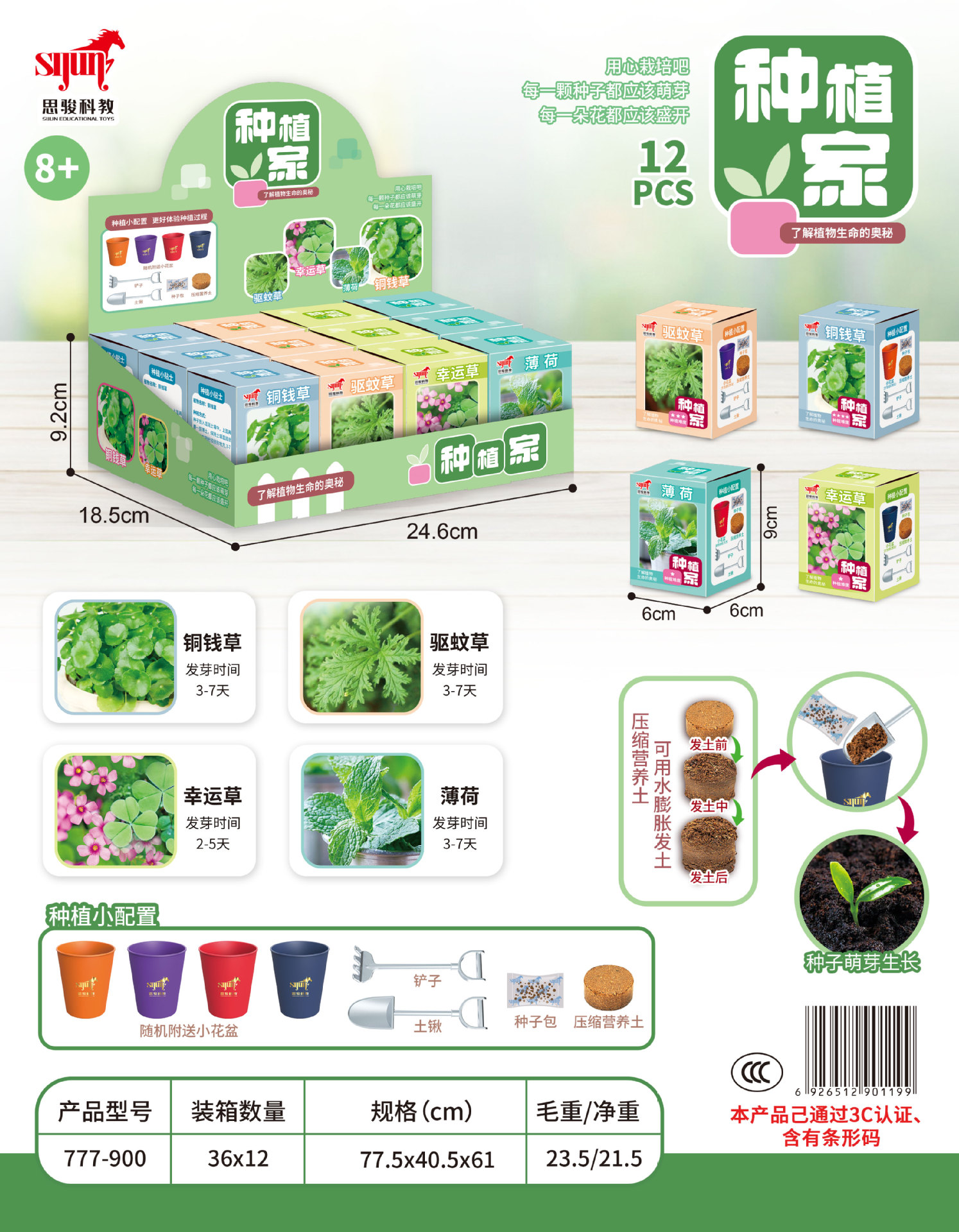 Niños plantan pequeños jardines de infantes fresas plantas de mesa mini caja ciega diy verde juguetes puestos al por mayor image 9