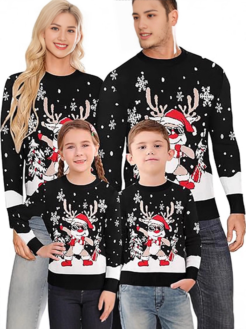 Europa y América suéter de Navidad suelto casual fábrica personalizada de Navidad alce Jacquard suéter nuevo otoño y invierno image 6