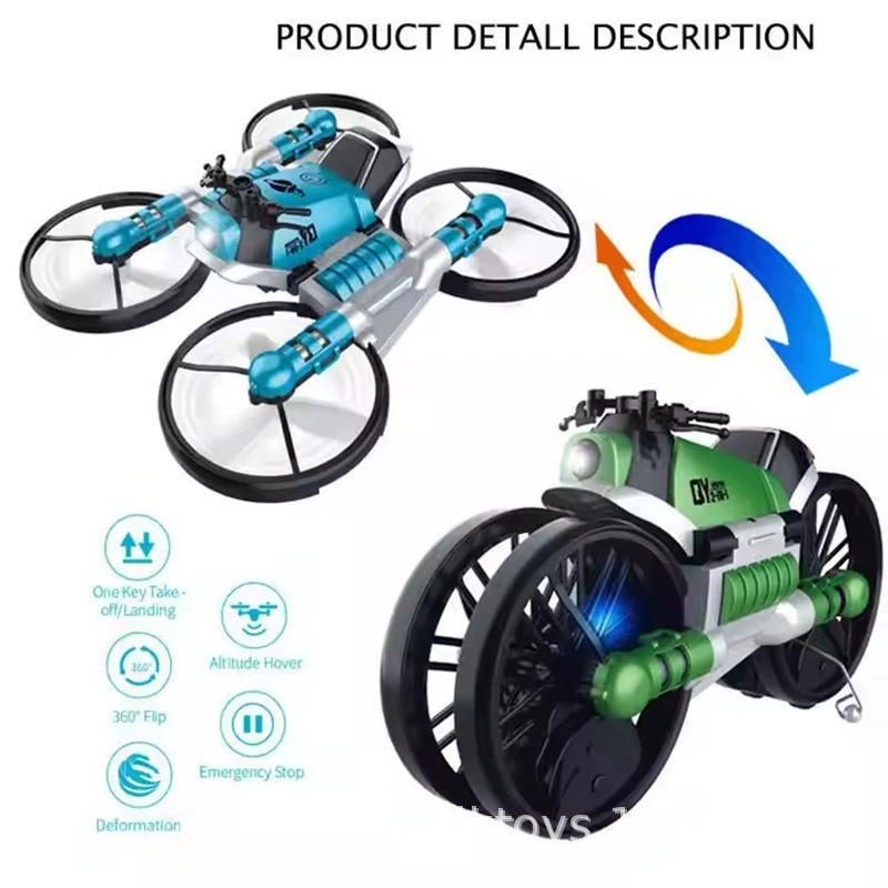 Wireless transformer, motorcycle, folding quadcopter, neon CCTV camera, toy car, remote control