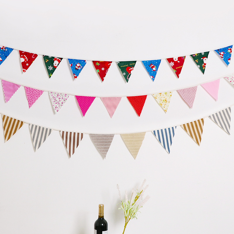 Christmas Bunting Birthday Party Decoration Pennant Flower Arrangement Kindergarten Hanging Flag Bunting Large Size
