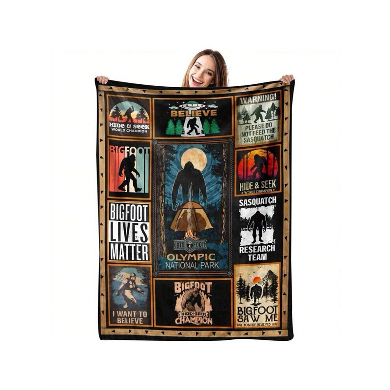 Funny Ideas for Bigfoot Enthusiasts Blanket,Hidden Cat Flannel Blanket for Living Room Bedroom Sofa Throw Blanket Funny Ideas for Bigfoot Enthusiasts Blanket,Hidden Cat Flannel Blanket for Living Room Bedroom Sofa Throw Blanket