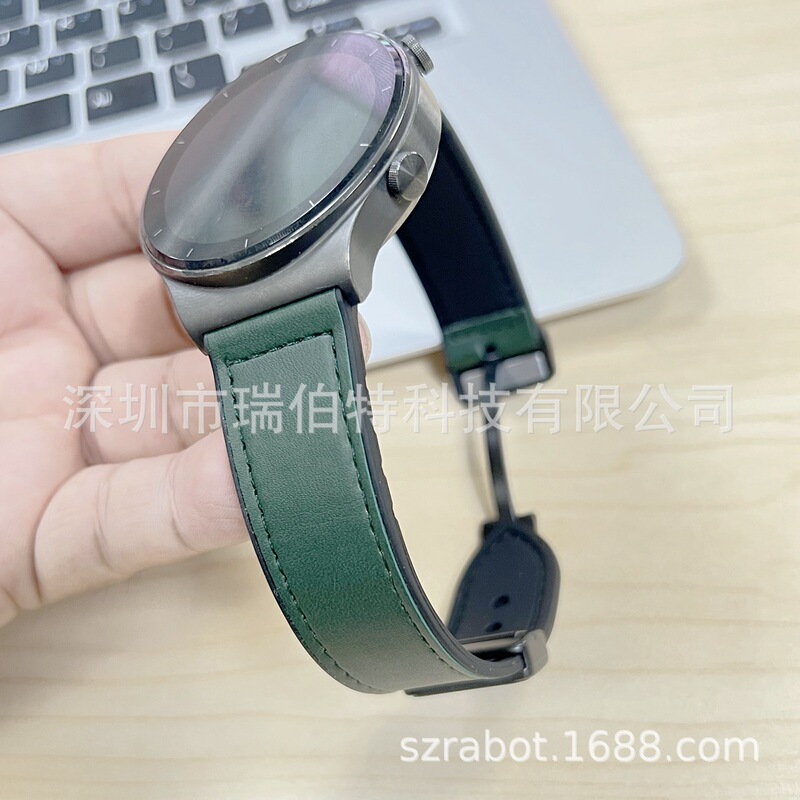 Suitable for Jiaming watchband GarminFenix 7s/6S/5s/6spro folding magnetic suction buckle silicone leather watchband factory