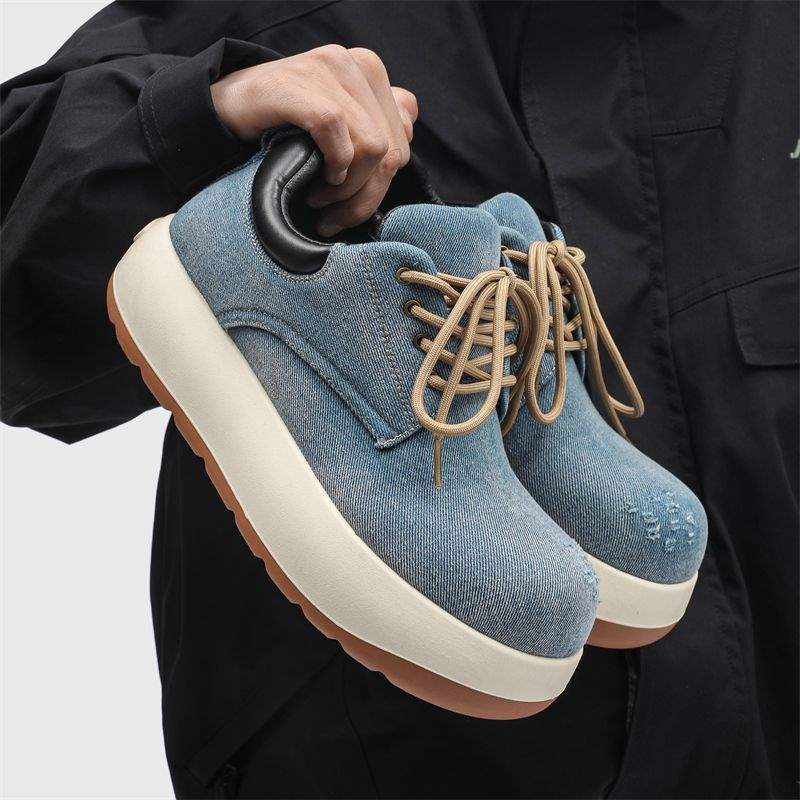 ShoeVault Herren New Q Leder Paris Derby Stilvolle süße dicke Sohle Big Toe Schuhe Höhe erhöhen koreanische Version vielseitig_voghion.com