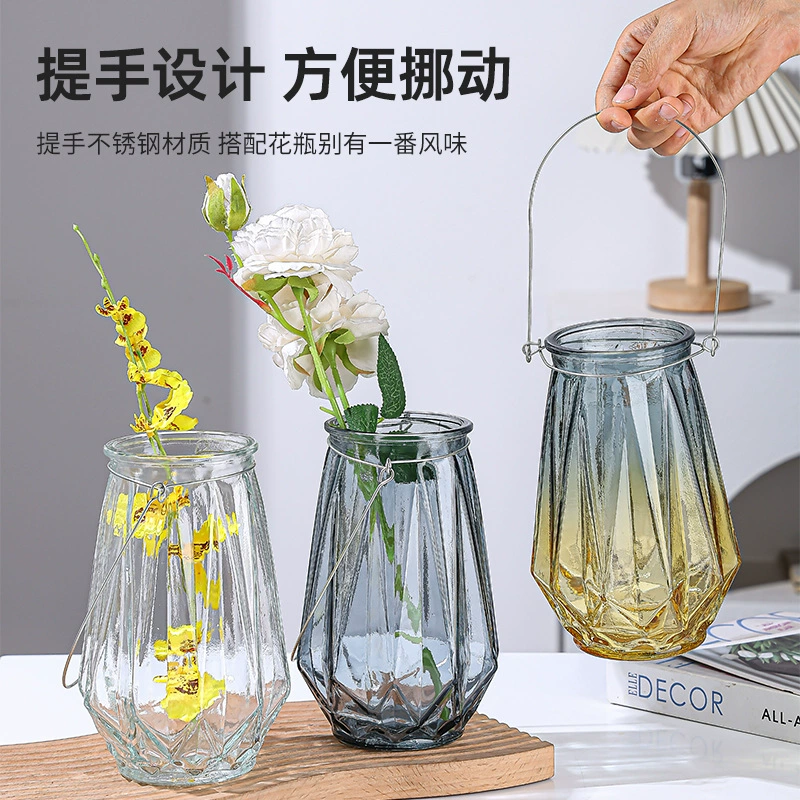 Скандинавская креативная стеклянная ваза прозрачная гидропонная зеленая растительная ваза стеклянная ваза