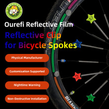 跨境3M反光膜自行车轮辐反光卡扣 彩色发光卡条 平衡车警示反光条