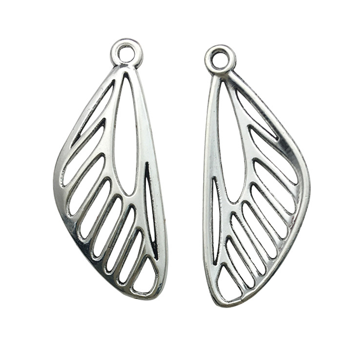 Cruzar la frontera nuevo 20 mezclado antiguo plata vintage alas de plumas de aleación de La Joyería colgante alas de Ángel colgante material