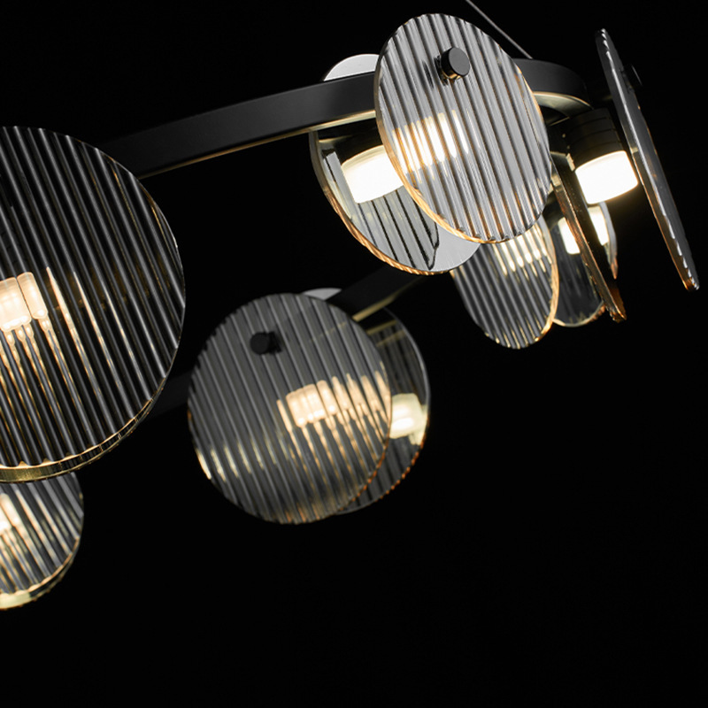 suministro de comercio electrónico italiano minimalista lámpara de sala de estar moderna minimalista diseñador de vidrio creativo nórdico anillo lámpara de comedor