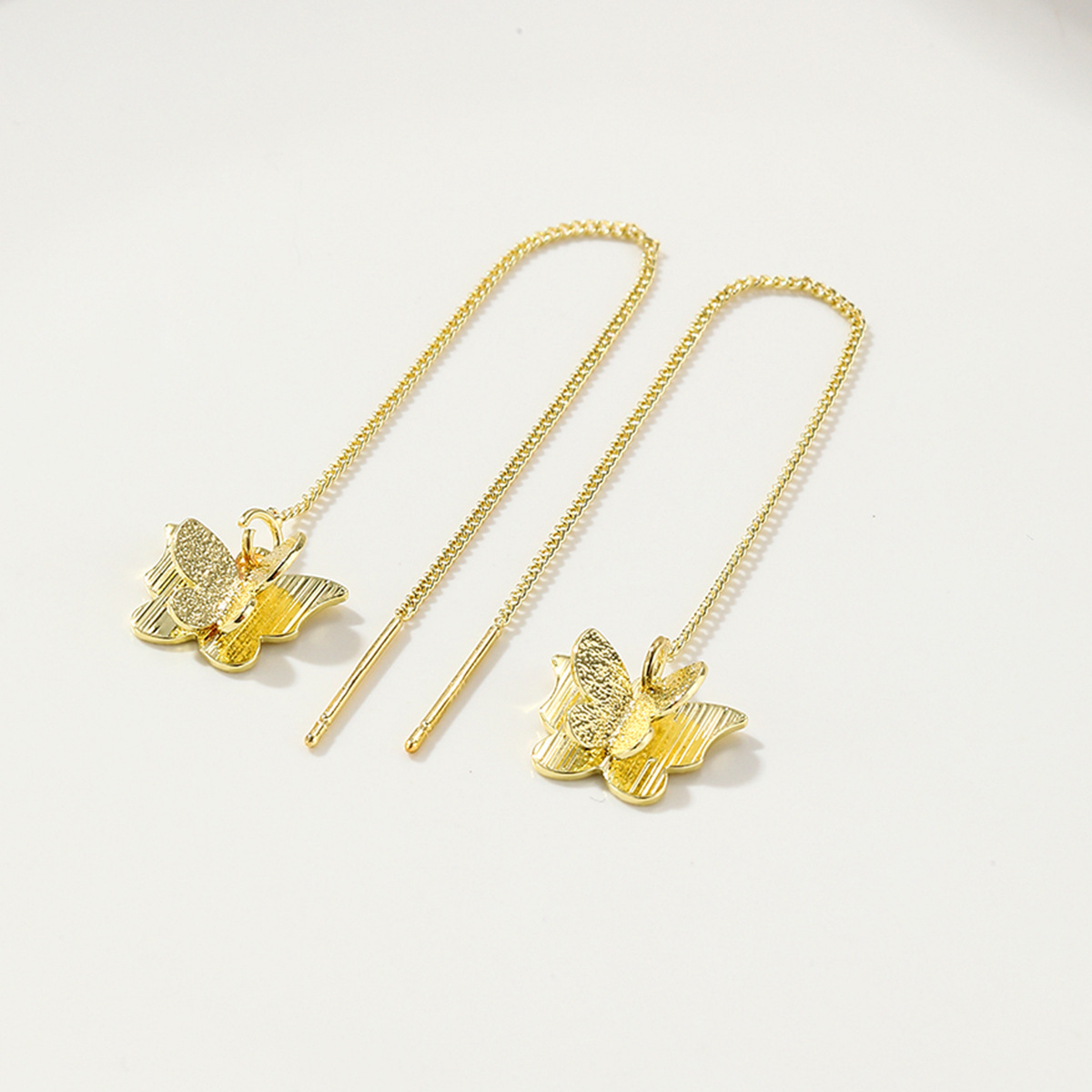 butterfly earrings Summer long exaggerated large cross border earrings High grade metal oil drop butterfly earrings_voghion.com