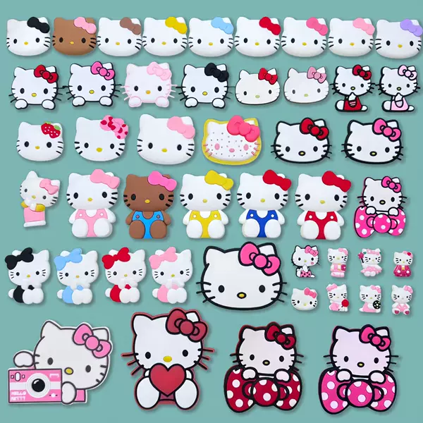 Pvc Soft Rubber Patch Cartoon Cat Head Kt Cat Mobile Phone Tablet Case Accessories Home DIY Materials Refrigerator Magnet