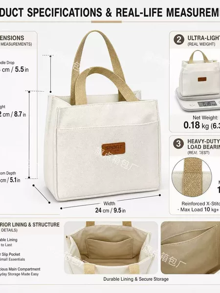 Cute Bear Canvas Small Square Bag Casual Walking Handbag Cheap Simple Lunch Bag Dropshipping