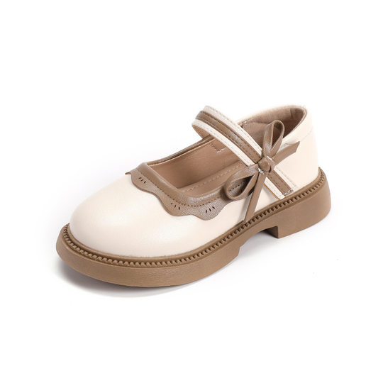 Girls' princess shoes 2023 Autumn New girls' small leather shoes autumn baby fashion single-layer shoes medium and large children's peas shoes
