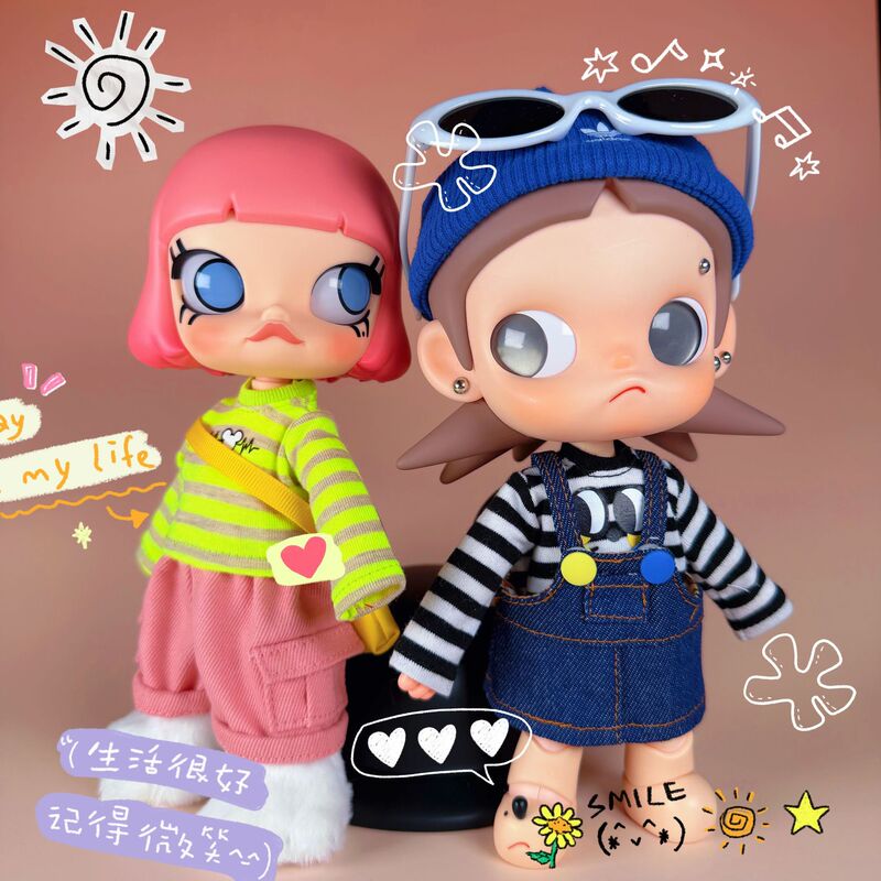 Excluding the Doll】Zsiga Doll Clothes Movable Doll Outfit Doll Clothes Gazi Sister Clothes Striped Top