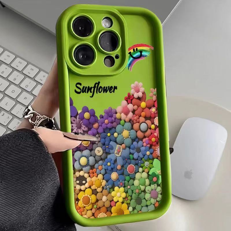 Girasol de color europeo y americano para iPhone 16pro funda para teléfono móvil Apple 15/14/13promax nuevo 12x
