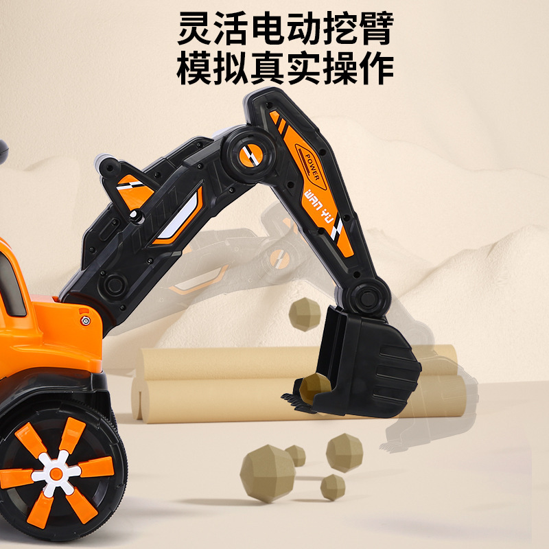 Excavadora coche de ingeniería de juguetes para niños 1 - 5 años de edad puede montar excavadora eléctrica coche eléctrico