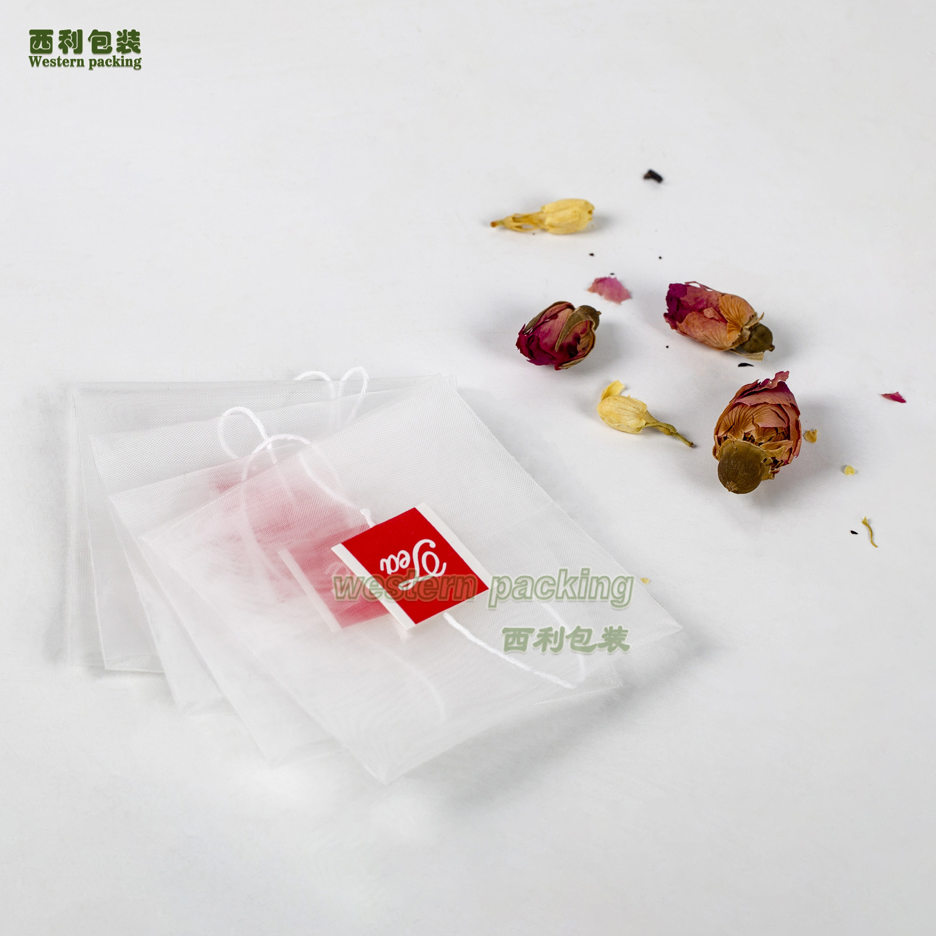 尼龙反折茶叶包装袋 一次性茶包袋 5.8*5.8cm尼龙茶包袋 免去封口