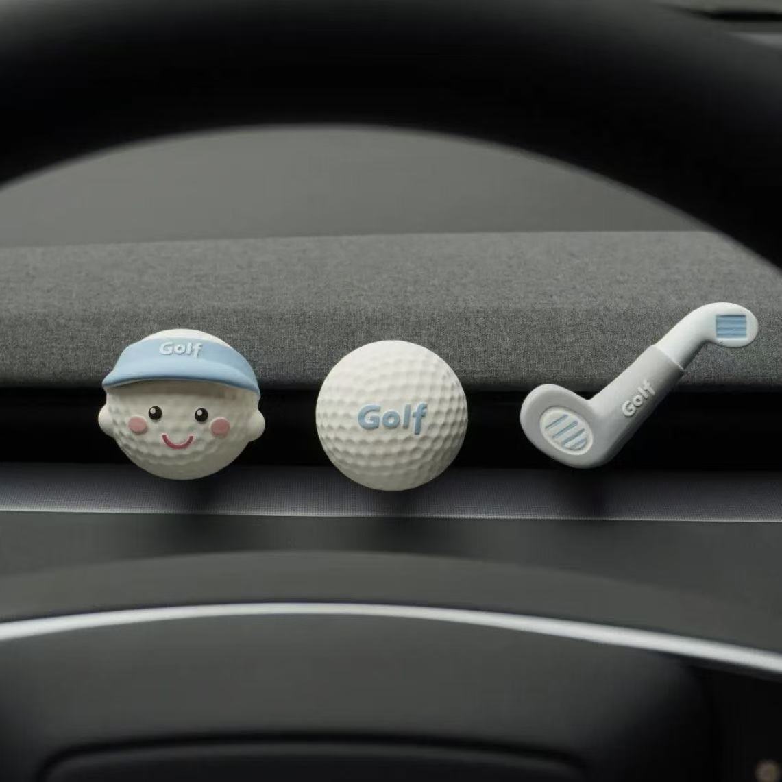 Car air freshener in a cute sporty golf design, hand-painted diffuser decoration for car air vents, small gift