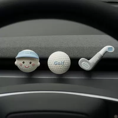 Car air freshener in a cute sporty golf design, hand-painted diffuser decoration for car air vents, small gift