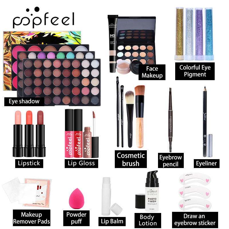 1000g Weight Makeup Set Type Of Cosmetics Paste Material Multicolor Pattern Elegant, Glam, Punk Style Elegant Glam Punk Multicolor Paste Makeup Set 28