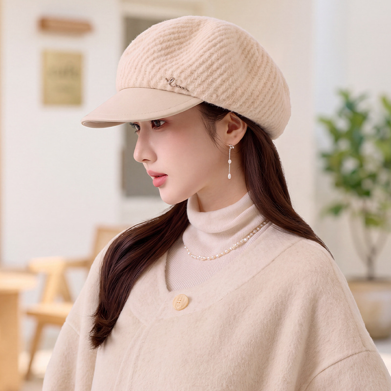 여성 가을 겨울 복고풍 베레모 심플 데일리 방풍 보온 프리사이즈 모자