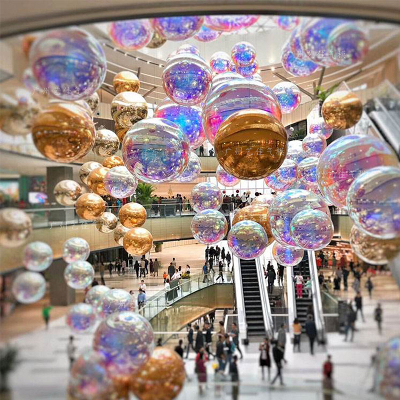 Inflatable Mirror Ball, Customized Inflatable Model, Colorful Reflective Ball, Shopping Mall Stage Inflatable Ball, Wedding Props