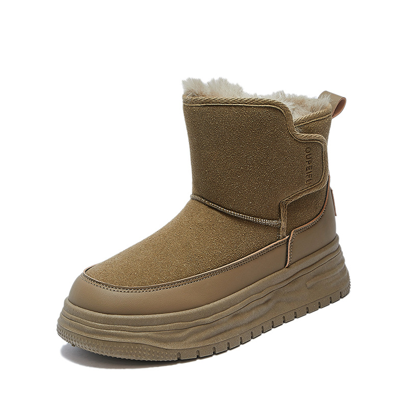 Botas de Nieve Térmicas para Mujer de Tela, Algodón y Peluche Sintético para Uso Diario
