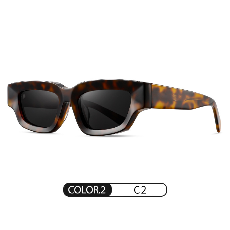 Gafas de sol de acetato de marco pequeño punk transfronterizas europeas y americanas s32117 Gafas de sol polarizadas de placa de marea de marco cuadrado retro de alta calidad