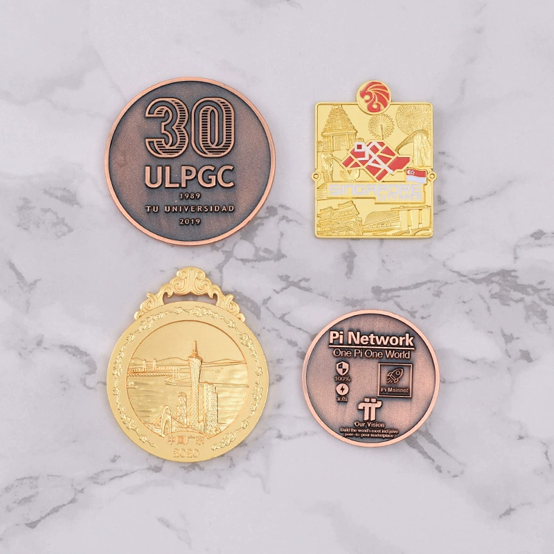 Металлический значок Индивидуальная медаль за честь Школьный значок Дорожная памятная эмалевая краска Логотип компании Значок деятельности