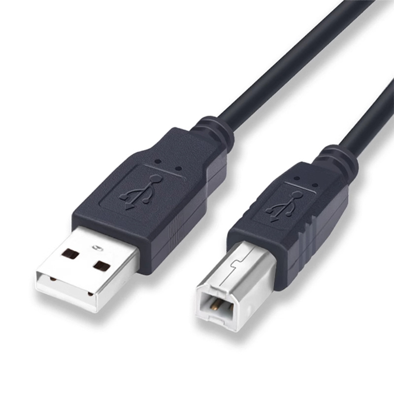 Cable de impresión USB 2.0 Cable de datos de impresora negro de cobre 1.5m Cable de conexión universal de impresora