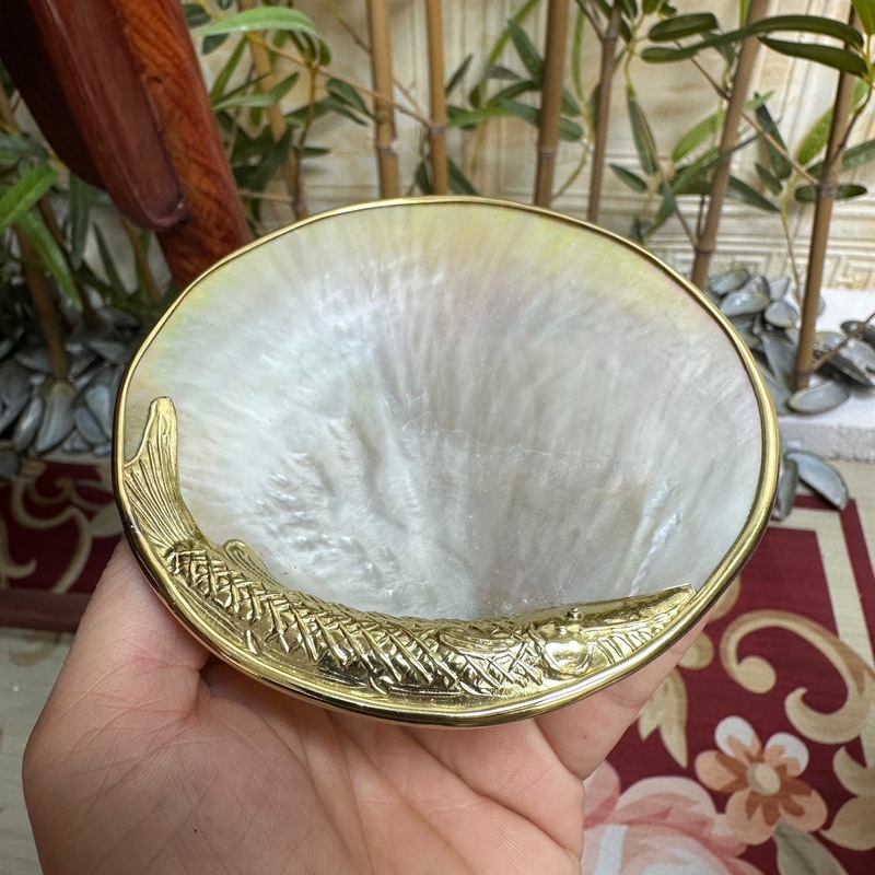 贝壳扇贝海螺扇贝制品工艺黄碟贝贝壳盘子鱼子酱碟子 餐厅调味碟|undefined