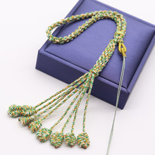 新款高檔手腕繩搓棉線編線小包掛尾線結DIY半成品可調節手繩批發
