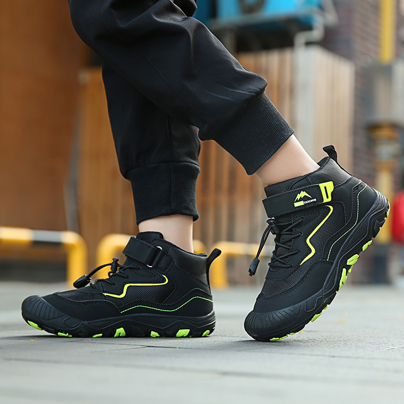 Transfronterizo de otoño y primavera nueva moda casual zapatos de malla para niños al aire libre de media caña zapatos casuales zapatos antideslizantes para niños