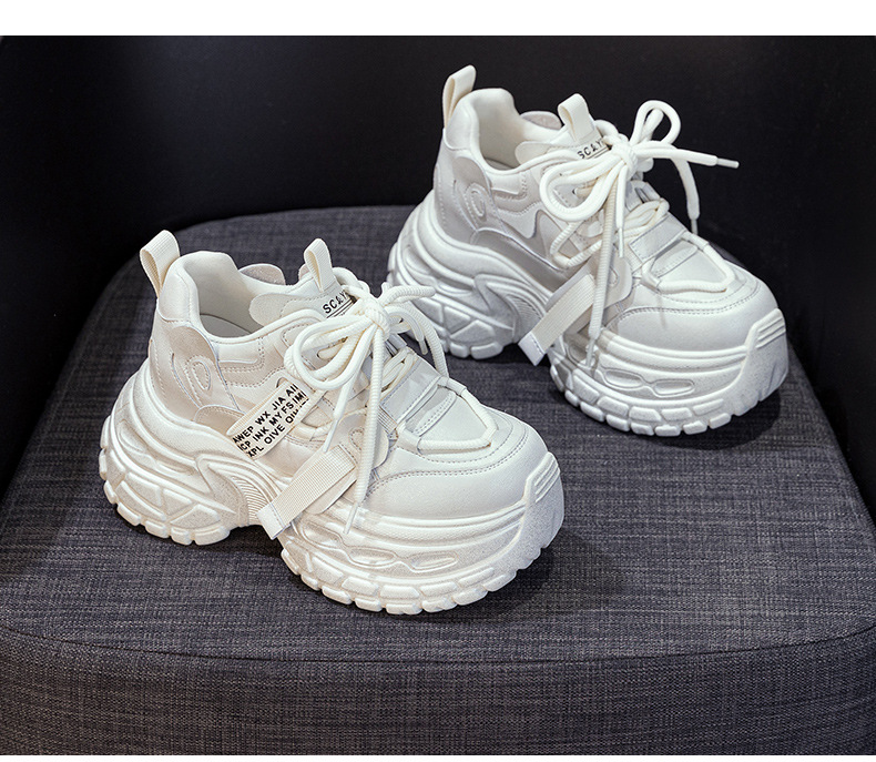 Giày sneaker nữ đế dày chunky phong cách thể thao, tăng chiều cao, phối hợp nhiều trang phục — Đen 5019, Nâu 5019, Ngọc trai 5019 chi tiết 19