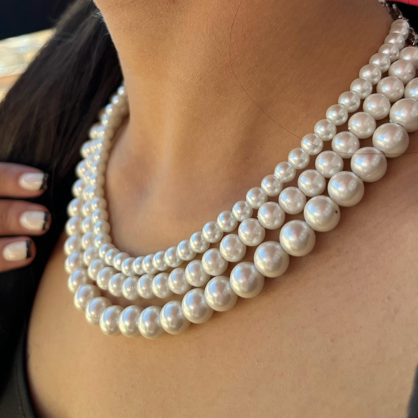 1 Piece Quantity Retro French Style Round Artificial Pearl Shell Pearls Wholesale Necklace