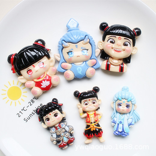 Cartoon character resin accessories handmade diy cream gel hair clip hair accessories storage box refrigerator sticker material