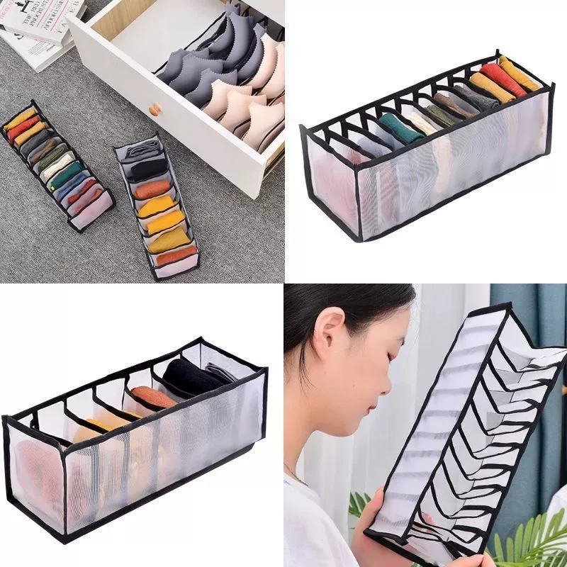 Unterwear, storage box, tights, socks, foldable bra, storage system