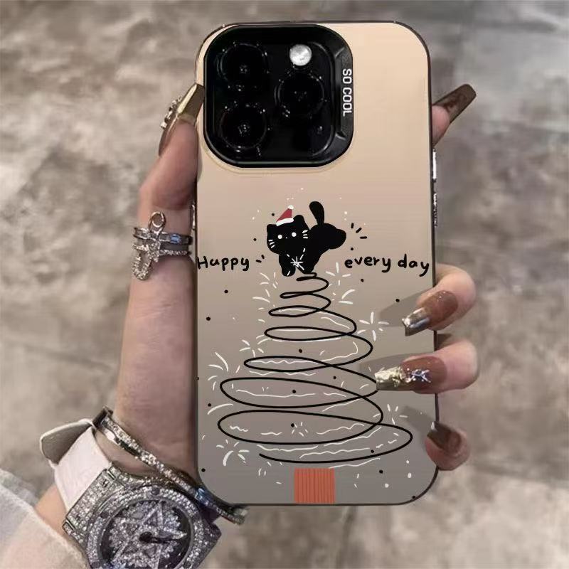 Nuevo gato Navidad para iphone16 funda para teléfono móvil Apple 15promax/14 anti-caída 13pro1 2/11x