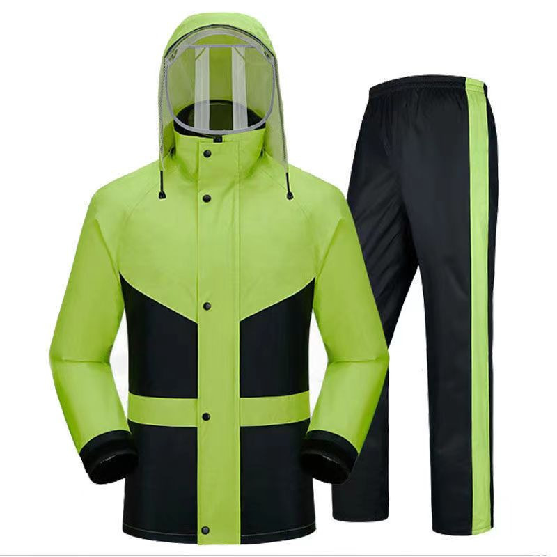 Raincoat Set Full-Body Stormproof Traffic Duty Emergency Raincoat Pants Adult Men Motorcycle Split Portable Riding