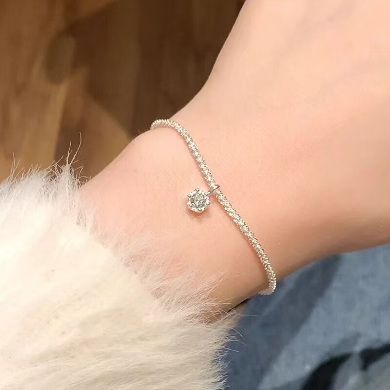 silver Gypsophila Bracelet Women's 2025 Cool Style Fashion Exquisite Simple High-end Sparkling Bracelet suit