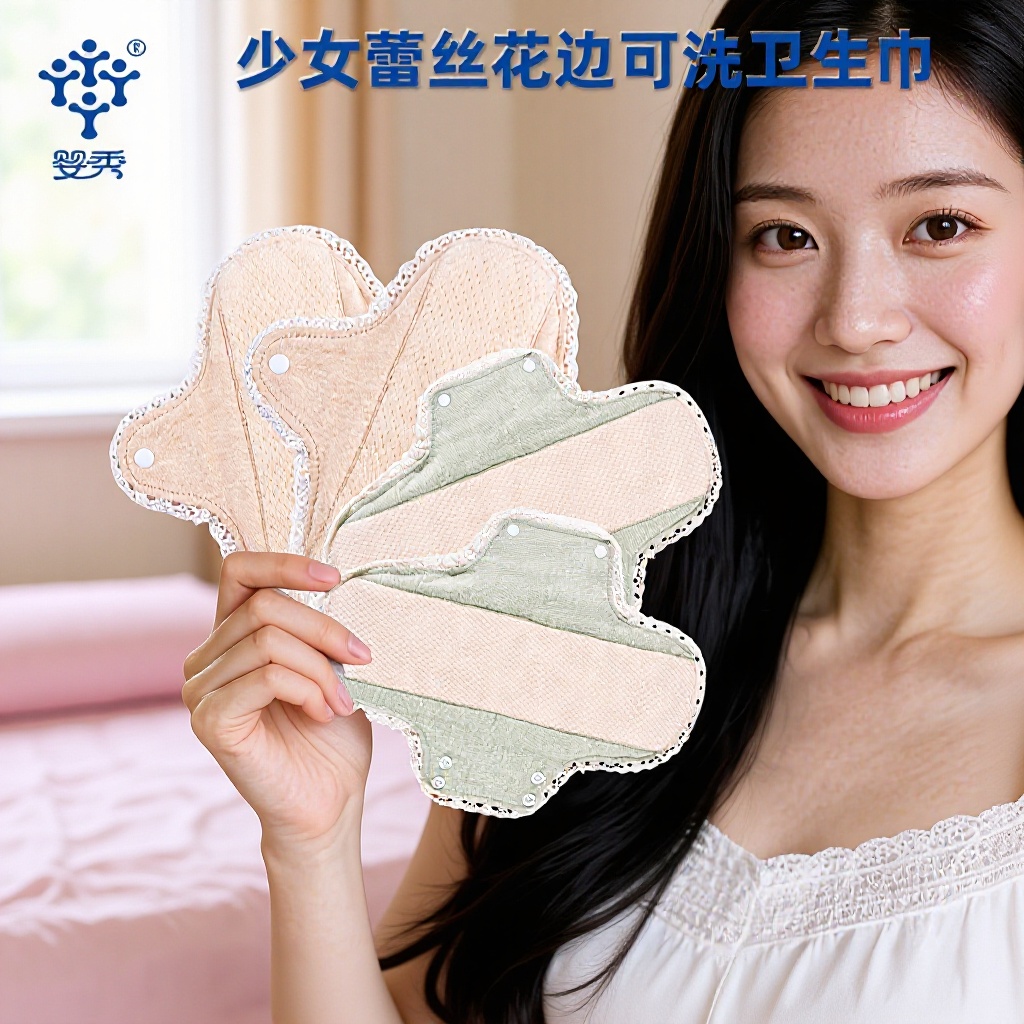 Exported to Japan Girls' Lace Sanitary Napkins Day and Night Combination Urine Leakage Special Pads Organic Cotton Sanitary Napkins