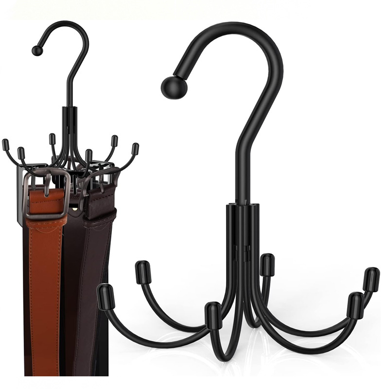 Metal 8 ganchos 6 ganchos percha de almacenamiento telescópica multifuncional correa correa colgante bolsa colgante almacenamiento gancho giratorio