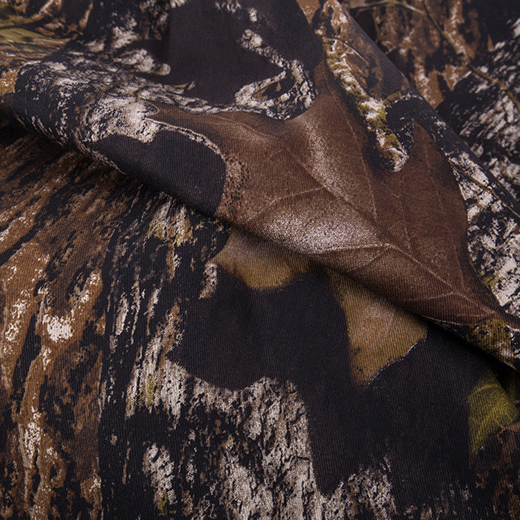 2022 nuevo trenzado twill impresión de árbol 100% algodón camuflaje de árbol tela de ropa de trabajo